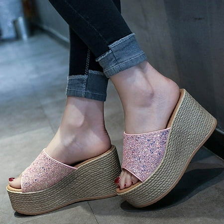 KKCXFJX slippers for women Sandals Women Slope Heel Open Toe Sequins Slippers Comfy Beach Shoes Flip Flop Slippers
KKCXFJX slippers for women Sandals Women Slope Heel Open Toe Sequins Slippers Comfy Beach Shoes Flip Flop Slippers