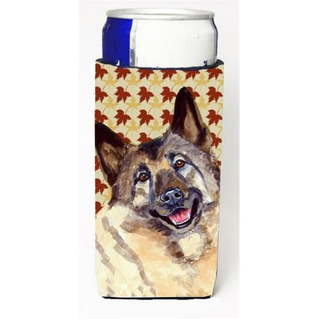 Norwegian Elkhound Fall Leaves Portrait Michelob Ultra s For Slim Cans - 12 oz.