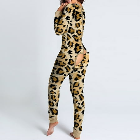 TWIFER Pajamas For Women Onepiece Women s Button-down Functional Buttoned Flap Adults Leopard Printing Jumpsuit
TWIFER Pajamas For Women Onepiece Women s Button-down Functional Buttoned Flap Adults Leopard Printing Jumpsuit