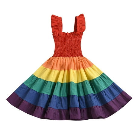 Little Girl Dress Patchwork Kids Girls Baby Party Cake Sleeveless Rainbow Striped Girls Skirt Toddler Summer Cool Cute
Little Girl Dress Patchwork Kids Girls Baby Party Cake Sleeveless Rainbow Striped Girls Skirt Toddler Summer Cool Cute