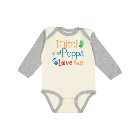 Inktastic Mimi and Poppa Love Me Gift Baby Boy or Baby Girl Long Sleeve Bodysuit