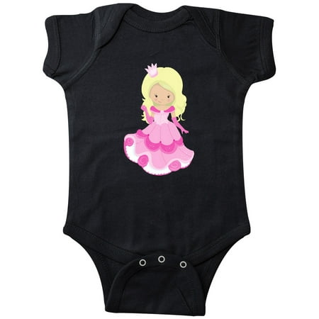 Inktastic Cute Princess Blonde Hair Pink Dress Gift Baby Girl Bodysuit
