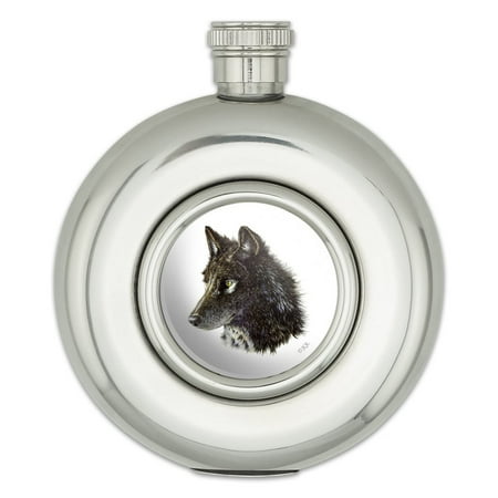 Wild Black Wolf Head Round Stainless Steel 5oz Hip Drink Flask
Wild Black Wolf Head Round Stainless Steel 5oz Hip Drink Flask