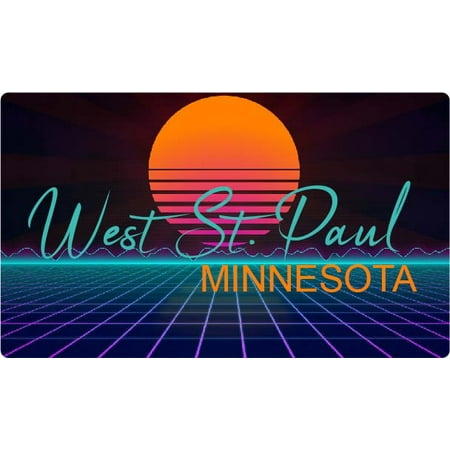 West St. Paul Minnesota 4 X 2.25-Inch Fridge Magnet Retro Neon Design