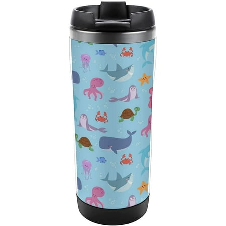 Animals Underwater Sea Life Stainless Steel Tumblers Travel Water Mug With Lid Pint Coffee Cup Insulated 380ML
Animals Underwater Sea Life Stainless Steel Tumblers Travel Water Mug With Lid Pint Coffee Cup Insulated 380ML