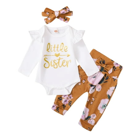 Mikrdoo Baby Girls Outfits little sister Romper Floral Pants For Winter Headband 3Pcs Clothes Set White 12-18 Months
Mikrdoo Baby Girls Outfits little sister Romper Floral Pants For Winter Headband 3Pcs Clothes Set White 12-18 Months