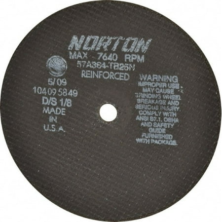 Norton 8 36 Grit Aluminum Oxide Cutoff Wheel 1/8 Thick 5/8 Arbor 7 640 Max RPM Use with Circular Saws
Norton 8 36 Grit Aluminum Oxide Cutoff Wheel 1/8 Thick 5/8 Arbor 7 640 Max RPM Use with Circular Saws
