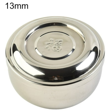 Mduoduo Stainless Steel Rice Soup Heat Insulated 304 Double Walled Bowl with Lid Salad