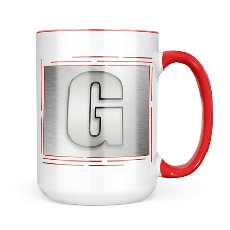 Neonblond G characters letter apple gray Mug gift for Coffee Tea lovers
