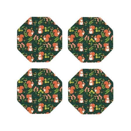 Drink Coasters Set of 4 Painted Cute Squirrel Flower Leather Coasters for Coffee Table Protector Heat Resistant Cute Coasters for Home Decor Housewarming Gifts Bar Kitchen 4 Inch Octagon
Drink Coasters Set of 4 Painted Cute Squirrel Flower Leather Coasters for Coffee Table Protector Heat Resistant Cute Coasters for Home Decor Housewarming Gifts Bar Kitchen 4 Inch Octagon
