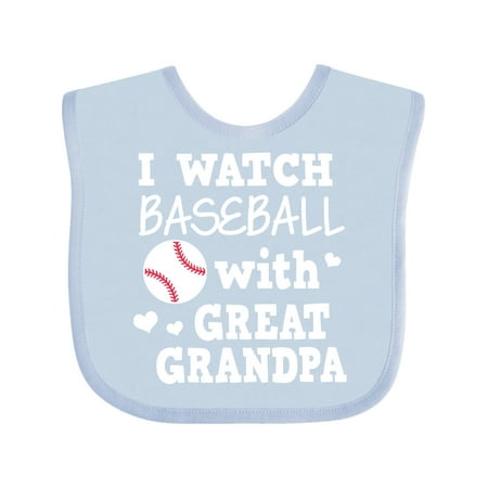 Inktastic I Watch Baseball with My Great Grandpa Gift Baby Boy or Baby Girl Bib