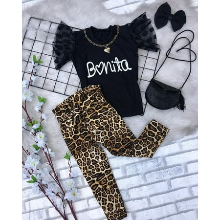 IZhansean Summer Fashion Baby Girls Clothes Letter Lace Ruffle Short Sleeve T Shirts Leopard Print Pants 2pcs Set Black 2-3 Years
IZhansean Summer Fashion Baby Girls Clothes Letter Lace Ruffle Short Sleeve T Shirts Leopard Print Pants 2pcs Set Black 2-3 Years