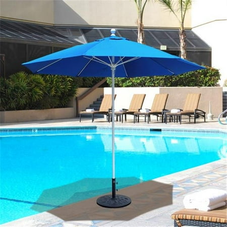 Galtech 9 ft. Black Commercial Use Umbrella - Parrot Sunbrella