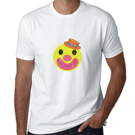 Clown Smiley Face - with Hat, Flower, Makeup & Big Smile Men's T-Shirt