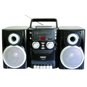 Naxa Portable CD Player with AM_FM Stereo Radio Cassette Player_Recorder & Twin Detachable Speakers