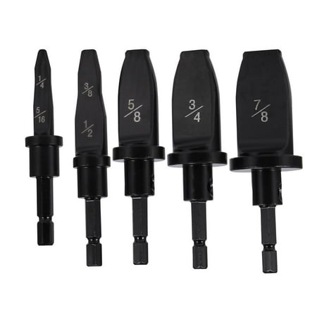 5pcs Copper Pipe Swaging Tool Drill Bit Set Durable Copper Tube Extender Kit with 1/4 3/8 1/2 5/8 3/4 7/8