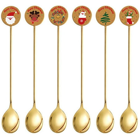 Qumonin 6Pcs Christmas Coffee Spoons Delicate Mixing Spoons Dessert Spoons Exquisite Cake Spoons
Qumonin 6Pcs Christmas Coffee Spoons Delicate Mixing Spoons Dessert Spoons Exquisite Cake Spoons