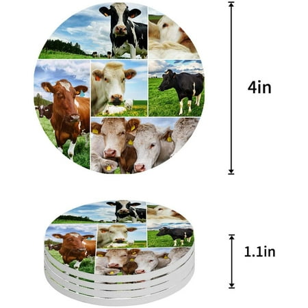 KXMDXA Cow Farm Field Set of 8 Round Coaster for Drinks Absorbent Ceramic Stone Coasters Cup Mat with Cork Base for Home Kitchen Room Coffee Table Bar Decor
KXMDXA Cow Farm Field Set of 8 Round Coaster for Drinks Absorbent Ceramic Stone Coasters Cup Mat with Cork Base for Home Kitchen Room Coffee Table Bar Decor