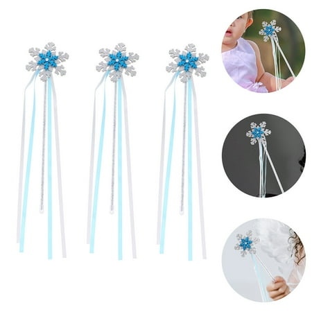 3pcs Baby Girl Fairy Wands Adorable Fairy Wands Snowflake Shaped Fairy Wands Gift