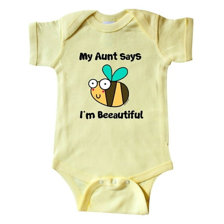 Inktastic Bee Aunt says I m Beautiful Gift Baby Boy or Baby Girl Bodysuit