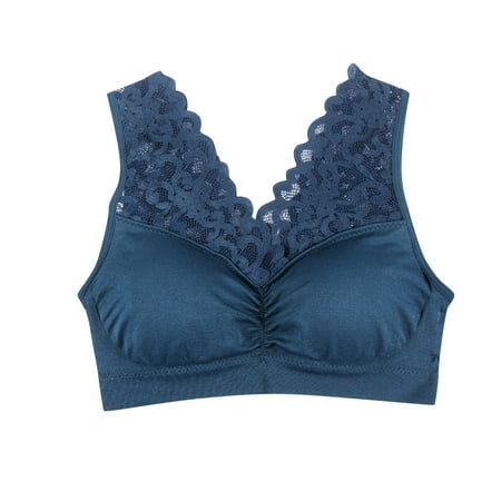 kpoplk Womens Wireless Bras Women s Push up Bra with Underwire Padded Lift Up Sexy Lace Bra Add a Cup(Blue)
kpoplk Womens Wireless Bras Women s Push up Bra with Underwire Padded Lift Up Sexy Lace Bra Add a Cup(Blue)