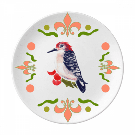 Bird Animal Magpie Redhead Flower Ceramics Plate Tableware Dinner Dish