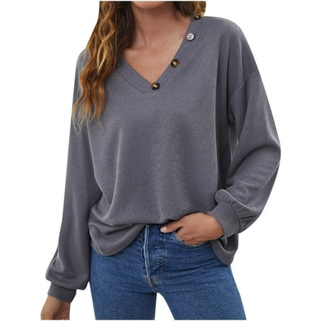 Ziloco Fashion Women s Long Sleeve V-Neck Ladies Solid Ladies Sweatshirt Tops Blouse corset tops for women women long sleeve tops Gray XXL
Ziloco Fashion Women s Long Sleeve V-Neck Ladies Solid Ladies Sweatshirt Tops Blouse corset tops for women women long sleeve tops Gray XXL