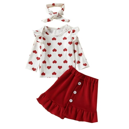 Aompmsdx Toddler Girls Long Sleeve Love Print Ribbed Tops Skirt Headbands Outfits 3Pcs Outfits Clothes Setdresses
Aompmsdx Toddler Girls Long Sleeve Love Print Ribbed Tops Skirt Headbands Outfits 3Pcs Outfits Clothes Setdresses