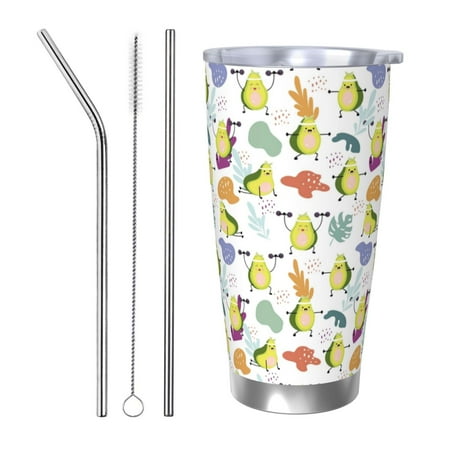 Cauagu Orange Green Avocado Pattern 20oz Tumbler Stainless Steel Vacuum Insulated Tumbler with Lid Insulated Coffee Mug Thermal Cup with Splash Proof Sliding Lid-Straw Three-piece Set
Cauagu Orange Green Avocado Pattern 20oz Tumbler Stainless Steel Vacuum Insulated Tumbler with Lid Insulated Coffee Mug Thermal Cup with Splash Proof Sliding Lid-Straw Three-piece Set