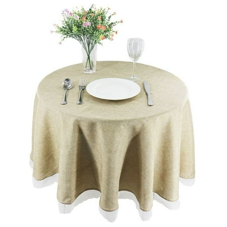 Round Tablecloth cotton Linen Tablecloth With White Lace Trim stain Resistant Durable Table Cover For Party Festival Picnic Table Decoration-Khaki-80cm
Round Tablecloth cotton Linen Tablecloth With White Lace Trim stain Resistant Durable Table Cover For Party Festival Picnic Table Decoration-Khaki-80cm