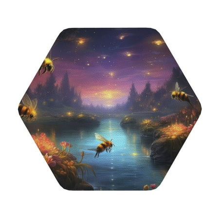 Ocsxa Magical Bees Twilight River Coasters for Drinks Leather Coasters Set of 4 for Coffee Table for Housewarming Kitchen Bar Decor One Size
Ocsxa Magical Bees Twilight River Coasters for Drinks Leather Coasters Set of 4 for Coffee Table for Housewarming Kitchen Bar Decor One Size