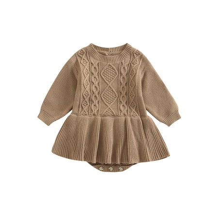Binpure Newborn Baby Romper Round Neck Long Sleeve Knitted Texture Solid Color Crotch Button Dress Bodysuit
Binpure Newborn Baby Romper Round Neck Long Sleeve Knitted Texture Solid Color Crotch Button Dress Bodysuit