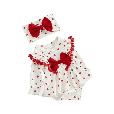 Thaisu Baby Girl Valentineacute;s Day Outfits Long Sleeve Heart Print Bow Romper with Headband Set Infant Clothes
Thaisu Baby Girl Valentineacute;s Day Outfits Long Sleeve Heart Print Bow Romper with Headband Set Infant Clothes