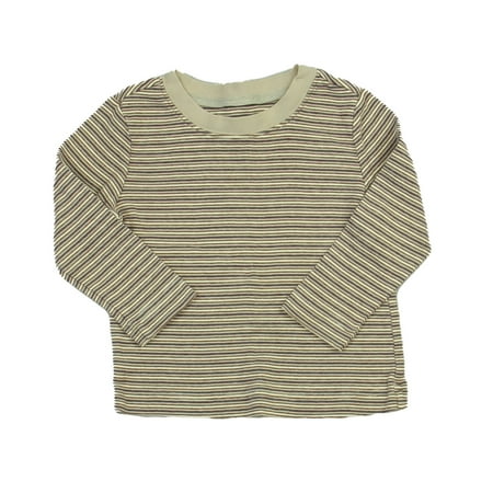 Pre-owned Tea Boys Tan Stripe Long Sleeve T-Shirt size: 18-24 Months