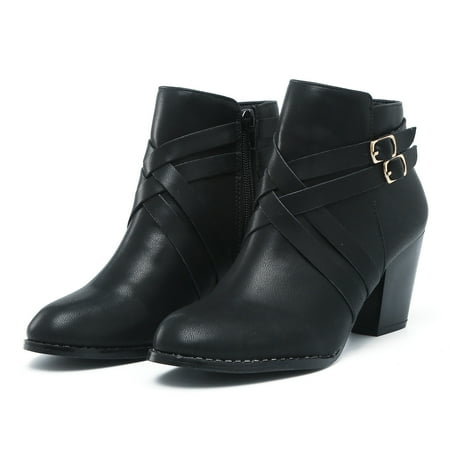 Women Ankle Boots Solid Color Fashion Square High Heel Pointed Zip Shoes Cross Straps Belt Buckle
Women Ankle Boots Solid Color Fashion Square High Heel Pointed Zip Shoes Cross Straps Belt Buckle