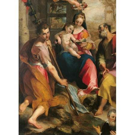 Madonna And Child With St Simon And St Jude (Madonna Di San Simone) Canvas Art - (24 x 36)