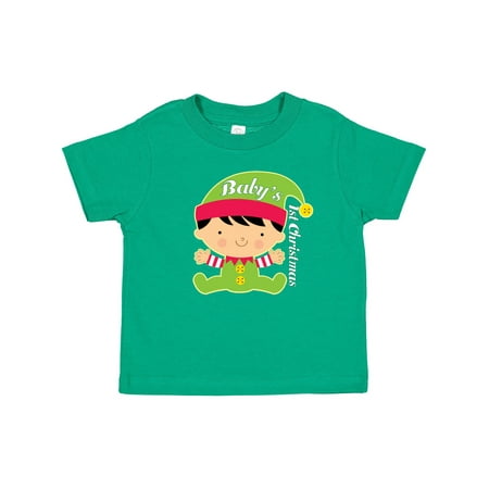 Inktastic Babys First Christmas Boy Elf Gift Baby Boy T-Shirt