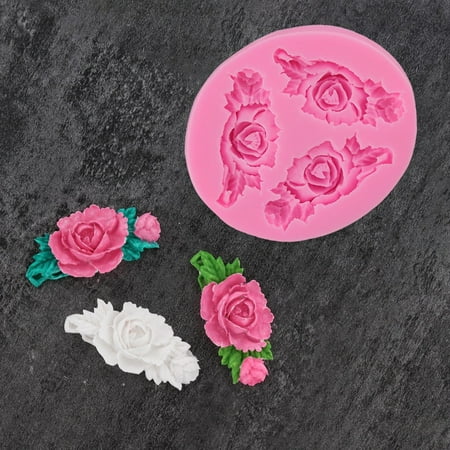 CHGBNOK Silicone 3D Big Rose Flower Fondant Cake Chocolate Sugarcraft Mould Mold Tool On Clearance