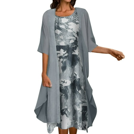 Qufokar Fall Maternity Dress for T Shirt Dresses for Women Short Women Casual Print Dress Round Neck Sleeve Dress Half Sleeve Chiffon Shawl Cardigan Two Set Outdoor Dress
Qufokar Fall Maternity Dress for T Shirt Dresses for Women Short Women Casual Print Dress Round Neck Sleeve Dress Half Sleeve Chiffon Shawl Cardigan Two Set Outdoor Dress