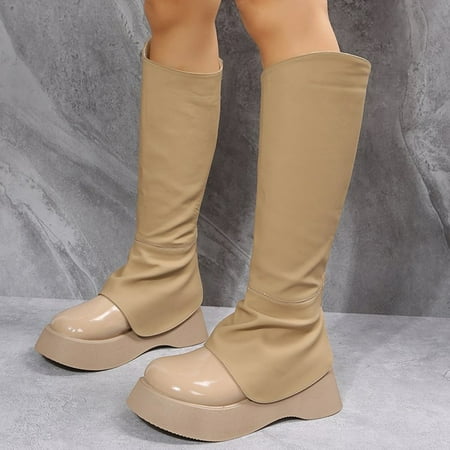NEGJ Ladies Fashion Solid Color Leather Round Head Slim Back Zipper Platform Long Boots
NEGJ Ladies Fashion Solid Color Leather Round Head Slim Back Zipper Platform Long Boots
