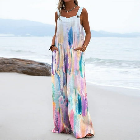 QWANG Women s One-Piece Button Up Jumpsuit Casual Loose Sleeveless Rompers With Pockets
QWANG Women s One-Piece Button Up Jumpsuit Casual Loose Sleeveless Rompers With Pockets