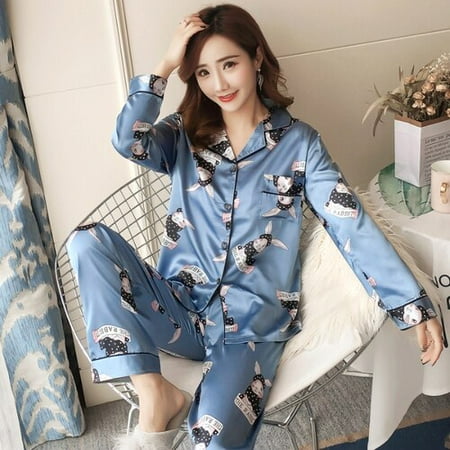 DanceeMangoo Hot Sale Long Sleeve Silk Pajamas Soft Women Autumn Winter Home Girl Sleepwear Pyjamas 3XL 4XL 5XL 85kg Nightwear Set
DanceeMangoo Hot Sale Long Sleeve Silk Pajamas Soft Women Autumn Winter Home Girl Sleepwear Pyjamas 3XL 4XL 5XL 85kg Nightwear Set