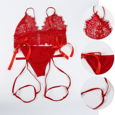 Fatuov Womens Lingerie Sets Sexy Women Lace Underwire Bra +G-String With Garter Lingerie Set Underwear Thong On Clearance
Fatuov Womens Lingerie Sets Sexy Women Lace Underwire Bra +G-String With Garter Lingerie Set Underwear Thong On Clearance