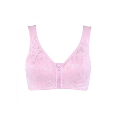 Women Sexy Front Zipper Breathable Wire Free Bra