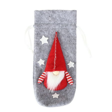 Farfi Bottle Cover Christmas Doll Shape Cartoon Non-Woven Gnome Wine Bottle Dress-Up for Restaurant (Grey)
Farfi Bottle Cover Christmas Doll Shape Cartoon Non-Woven Gnome Wine Bottle Dress-Up for Restaurant (Grey)