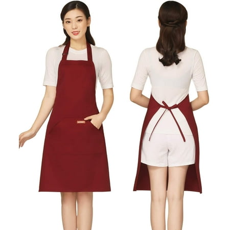 Bib Apron with Pockets for Women - Canvas Adjustable Neck Smocks for Waitress Restaurant Servers Chefs Red Wine
Bib Apron with Pockets for Women - Canvas Adjustable Neck Smocks for Waitress Restaurant Servers Chefs Red Wine