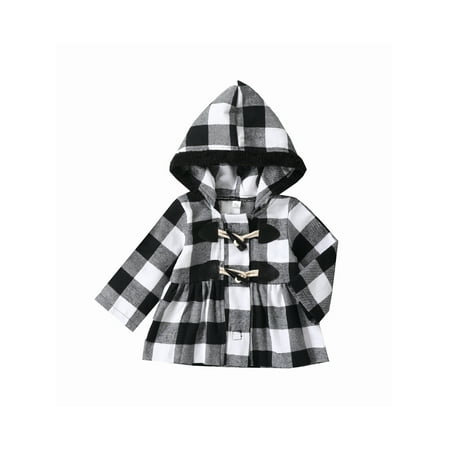 Toddler Girls Hooded Coat Plaid Print Long Sleeves Horn Button Closure Autumn Winter A-Line Jacket for Baby Red Black 0-4 Years
Toddler Girls Hooded Coat Plaid Print Long Sleeves Horn Button Closure Autumn Winter A-Line Jacket for Baby Red Black 0-4 Years