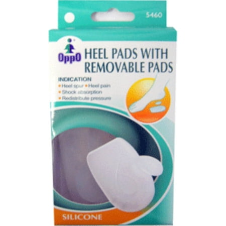 Oppo Silicone Gel Heel Pads with Removable Pads, Large (5460) 1 Pair (Pack of 4)