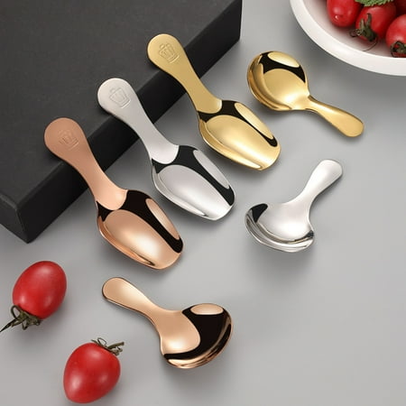 Clinaoy Dessert Spoon Short Handle Smooth Edge Vibrant Color Mirror Polish Thickened Decorative Stainless Steel Mini Teaspoon Ice Cream Dessert Metal Spoon for Home
Clinaoy Dessert Spoon Short Handle Smooth Edge Vibrant Color Mirror Polish Thickened Decorative Stainless Steel Mini Teaspoon Ice Cream Dessert Metal Spoon for Home