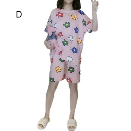Summer Pajamas Women S Short-Sleeved Suit Flower Girl Cute Cartoon Loose Large Size Two-Piece Suit
Summer Pajamas Women S Short-Sleeved Suit Flower Girl Cute Cartoon Loose Large Size Two-Piece Suit